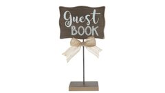 Guest Book Dark Wood on Pedestal